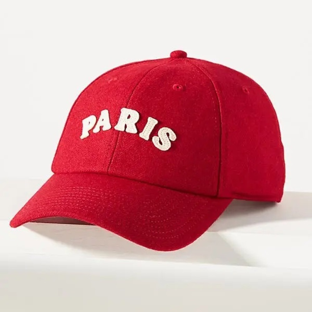 Anthropologie Wandelust Paris By American Needle New Baseball Cap Hat Red